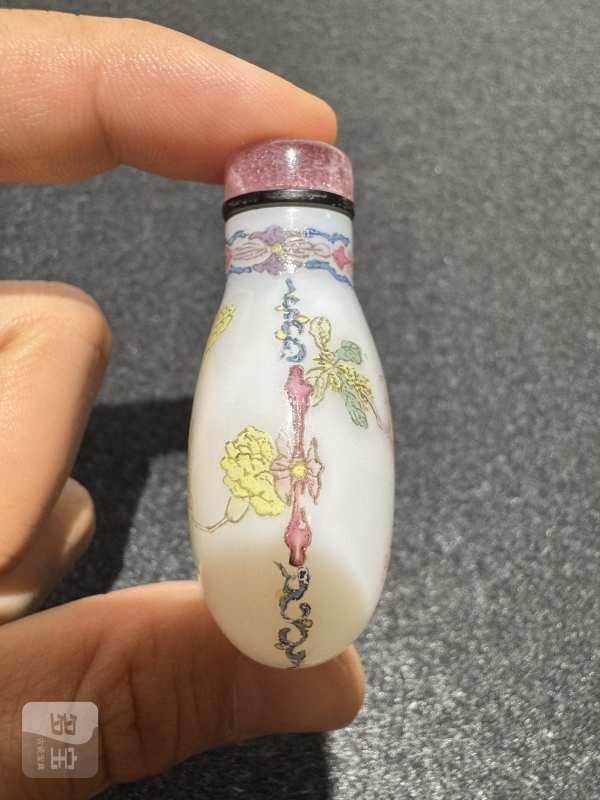 清 料胎牵牛花鼻烟壶 - 图5